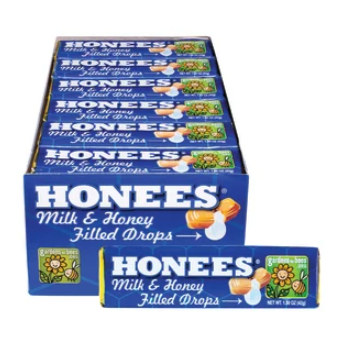 Honees Milk & Honey Filled Cough Drops 24ct